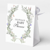 Wildblume Boho Green Gender Neutral Baby Shower Geschenkschachtel (Rückseite)