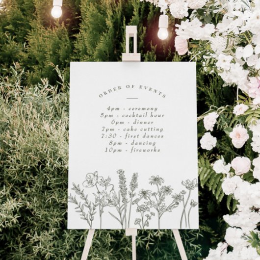 Wildblume Boho Green Wedding Veranstaltungskalende Poster