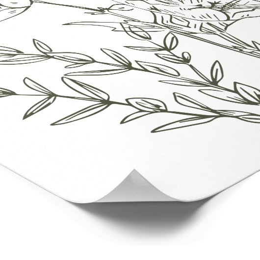 Wildblume Boho Green Wedding Veranstaltungskalende Poster (Ecke)