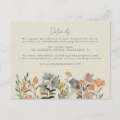Wildblume Boho Hochzeit im Herbst Details Begleitkarte (Vorderseite)