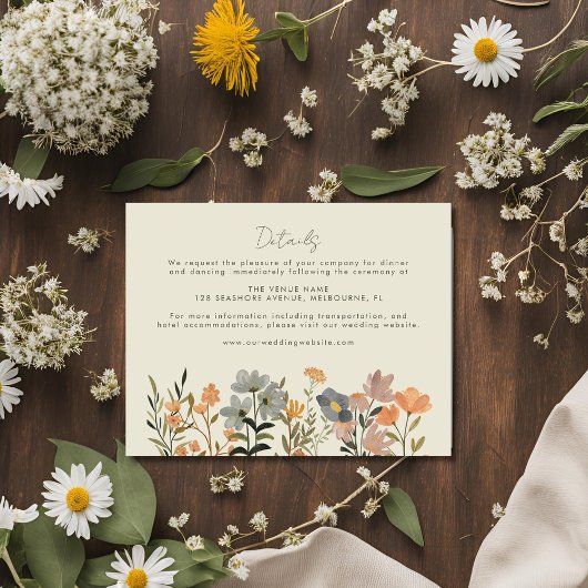 Wildblume Boho Hochzeit im Herbst Details Begleitkarte