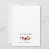 Wildblume Boho Hochzeit im Herbst Einladung (Rückseite)