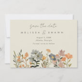 Wildblume Boho Hochzeit im Herbst Foto Save the Da Save The Date (Vorderseite)