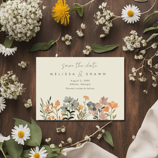 Wildblume Boho Hochzeit im Herbst Foto Save the Da Save The Date