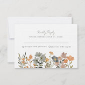 Wildblume Boho Hochzeit im Herbst UAWG RSVP Karte (Vorderseite)