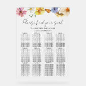 Wildblume Boho Hochzeitsstift Acrylschild (Vorderseite)