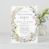 Wildblume Boho Housewarming und Geburtstag Einladung (Stehend Vorderseite)
