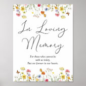 Wildblume Boho in Love Memory Wedding Sign Poster (Vorne)