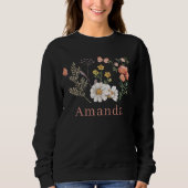 Wildblume Boho Individuelle Name Sweatshirt (Vorderseite)