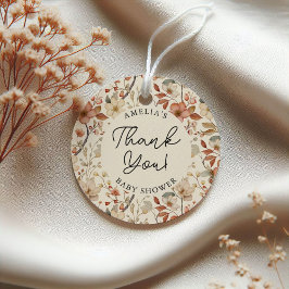 Wildblume Boho Ivory Floral Baby Dusche Vielen Dan Geschenkanhänger