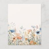 Wildblume Boho Kinderdusche Einladung (Rückseite)