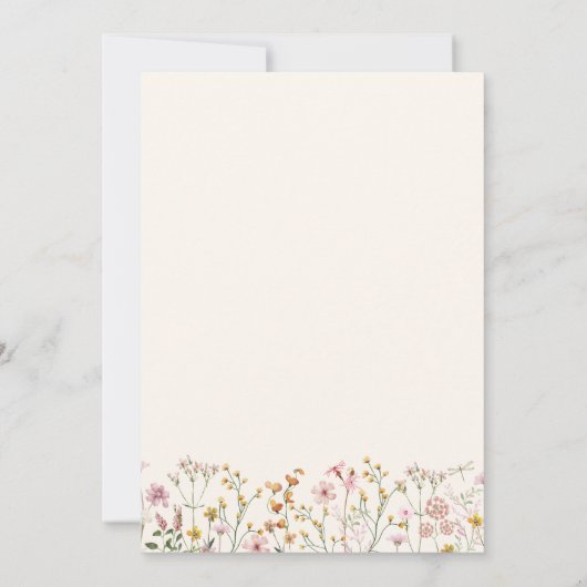 Wildblume Boho Kinderdusche Einladung (Rückseite)