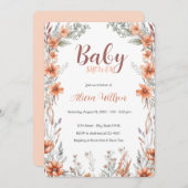 Wildblume Boho Kinderdusche Einladung (Vorne/Hinten)