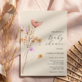 Wildblume Boho Kinderdusche Einladung