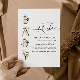 Wildblume Boho Kinderdusche Einladung