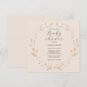 Wildblume Boho Kinderdusche Einladung (Vorne/Hinten)