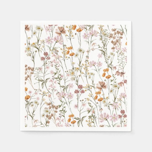 Wildblume Boho Kinderdusche im Blumengarten Serviette (Vorderseite)