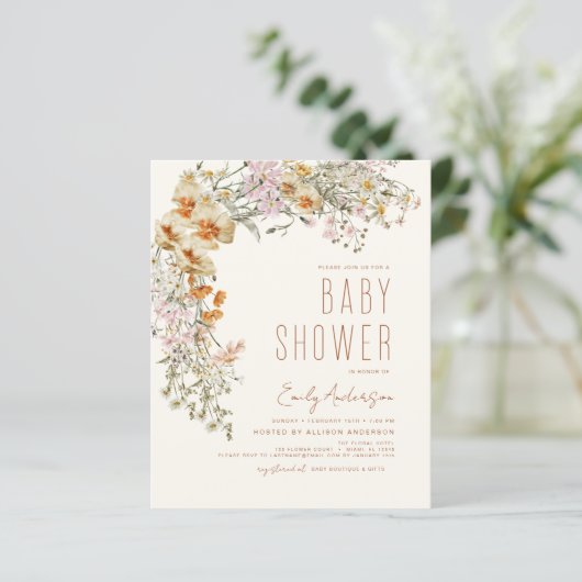 Wildblume Boho Kinderdusche Terracotta (Stehend Vorderseite)