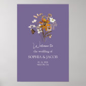Wildblume Boho Lavender Wedding Begrüßungszeichen Poster (Vorne)