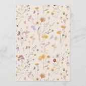 Wildblume Boho Menü Menükarte (Rückseite)