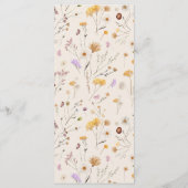 Wildblume Boho Menü Menükarte (Rückseite)