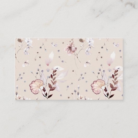 Wildblume boho minimale moderne Baby Dusche Buch Begleitkarte (Rückseite)