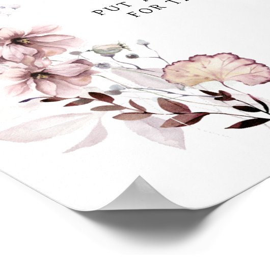 Wildblume boho minimale moderne Baby Dusche Windel Poster (Ecke)