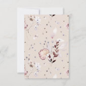 Wildblume boho minimalistisch moderne Babydusche Dankeskarte (Rückseite)