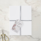 Wildblume boho minimalistisches modernes Brautpart Geschenkanhänger (Mit Garn)