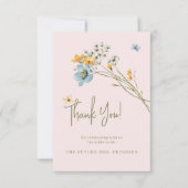 Wildblume boho moderne minimalistische Brautparty Dankeskarte (Vorderseite)