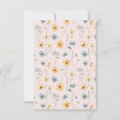 Wildblume boho moderne minimalistische Brautparty Dankeskarte (Rückseite)