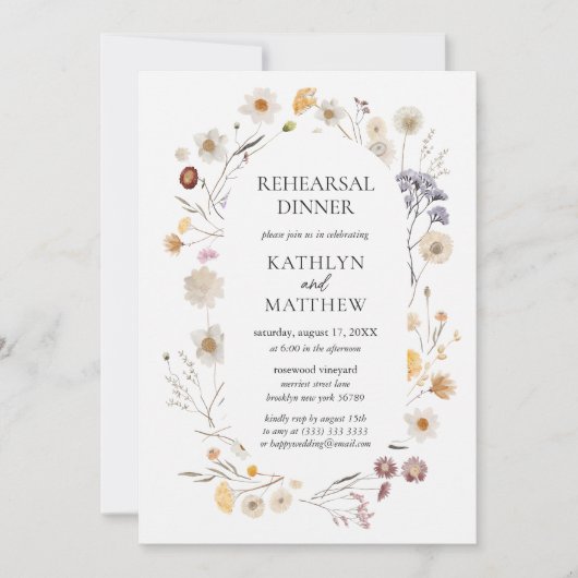 Wildblume Boho Moderne Probe Einladung (Vorderseite)