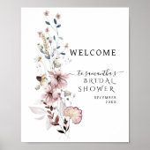 Wildblume boho Modernes Brautparty Willkommen Poster (Vorne)