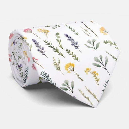 Wildblume Boho Neck Tie Krawatte (Gerollt)