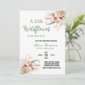 Wildblume Boho Pampas Grass Baby Dusche Grünpflanz Einladung (Stehend Vorderseite)