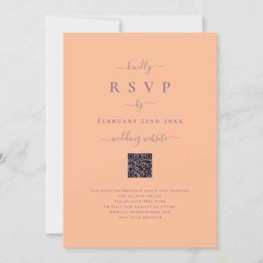 Wildblume Boho Peach Einladung (Rückseite)