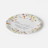 Wildblume Boho Probe Abendessen Pappteller (Schrägansicht)