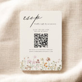 Wildblume Boho QR Code Wedding RSVP Einladung