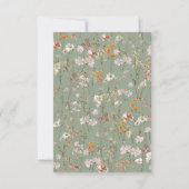 Wildblume Boho QR Code Wedding RSVP Einladung (Rückseite)