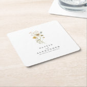 Wildblume Boho Rechteckiger Pappuntersetzer (angewinkelt)