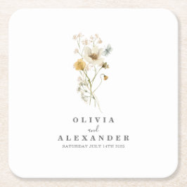 Wildblume Boho Rechteckiger Pappuntersetzer