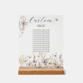 Wildblume Boho Rustic Elegantes Brautparty Acrylschild (Vorderseite)