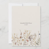 Wildblume Boho Rustic Elegantes Brautparty Dankeskarte (Rückseite)