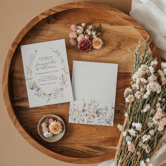 Wildblume Boho Rustic Elegantes Brautparty Einladung