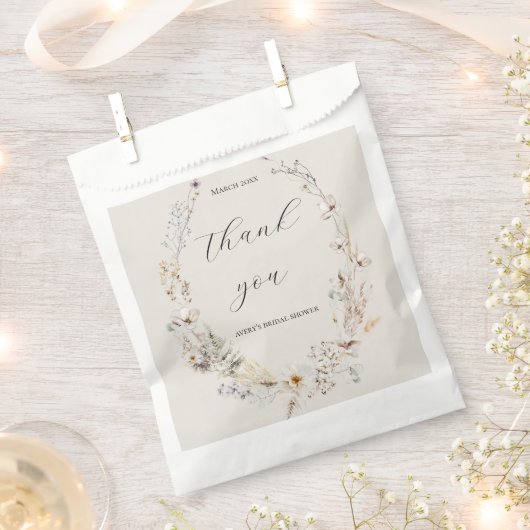 Wildblume Boho Rustic Elegantes Brautparty Geschenktütchen (Ausgeschnitten)
