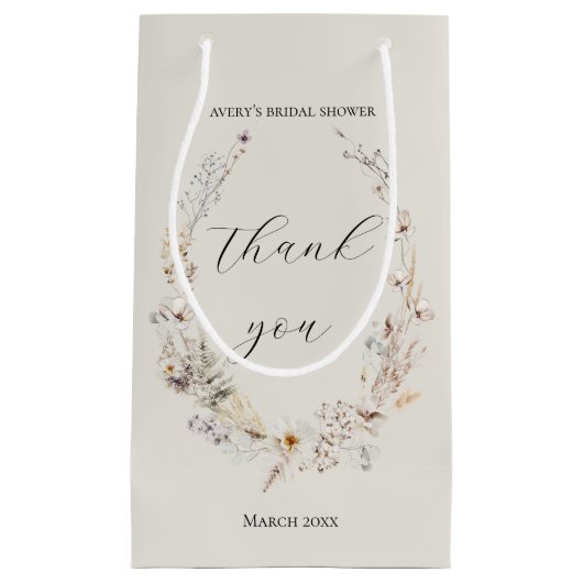 Wildblume Boho Rustic Elegantes Brautparty Kleine Geschenktüte (Vorderseite)