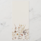 Wildblume Boho Rustic Elegantes Brautparty Menükarte (Rückseite)