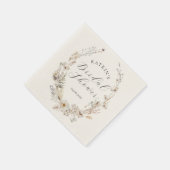 Wildblume Boho Rustic Elegantes Brautparty Serviette (Ecke)