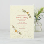 Wildblume Boho Rustica Einladung (Stehend Vorderseite)