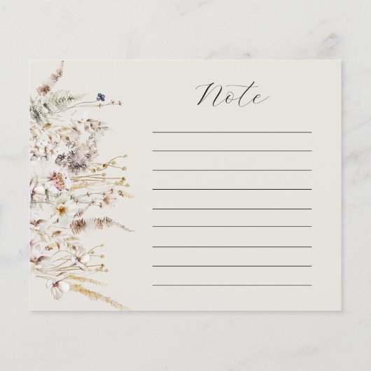 Wildblume Boho Rustikales Brautparty Rezept (Rückseite)